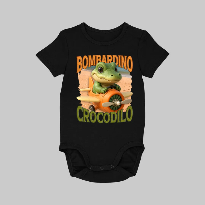 Baby Bombardino Crocodilo - Italian Brainrot - krokodýl bombardér - dětské body s potiskem