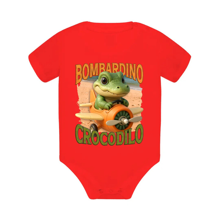 Baby Bombardino Crocodilo - Italian Brainrot - krokodýl bombardér - dětské body s potiskem