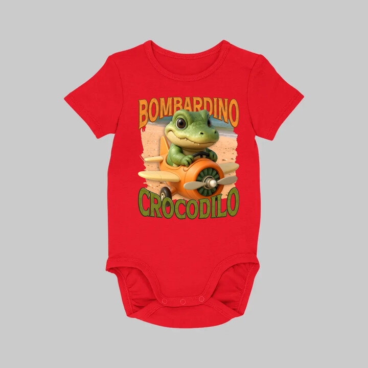 Baby Bombardino Crocodilo - Italian Brainrot - krokodýl bombardér - dětské body s potiskem