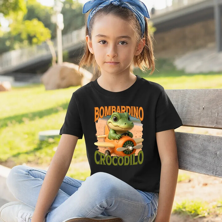 Baby Bombardino Crocodilo - Italian Brainrot - krokodýl bombardér - dětské tričko s potiskem