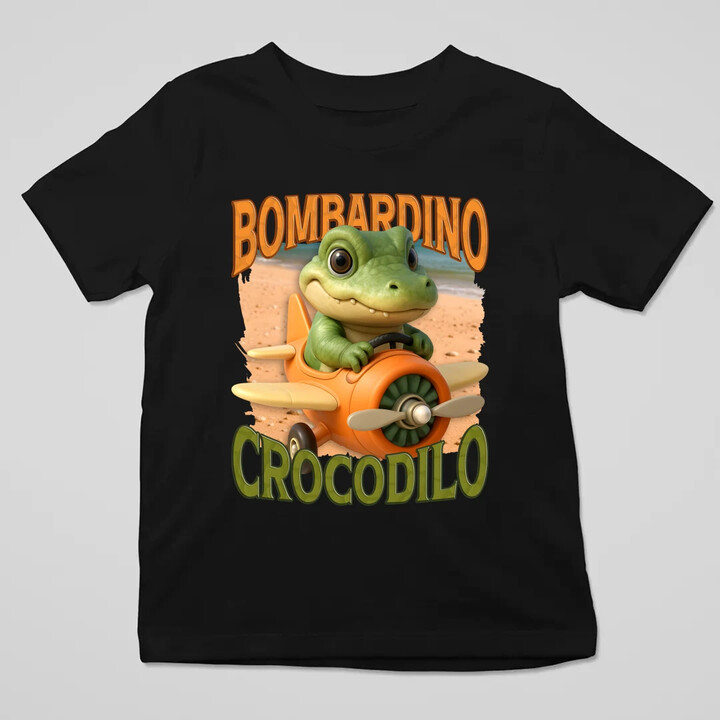 Baby Bombardino Crocodilo - Italian Brainrot - krokodýl bombardér - dětské tričko s potiskem