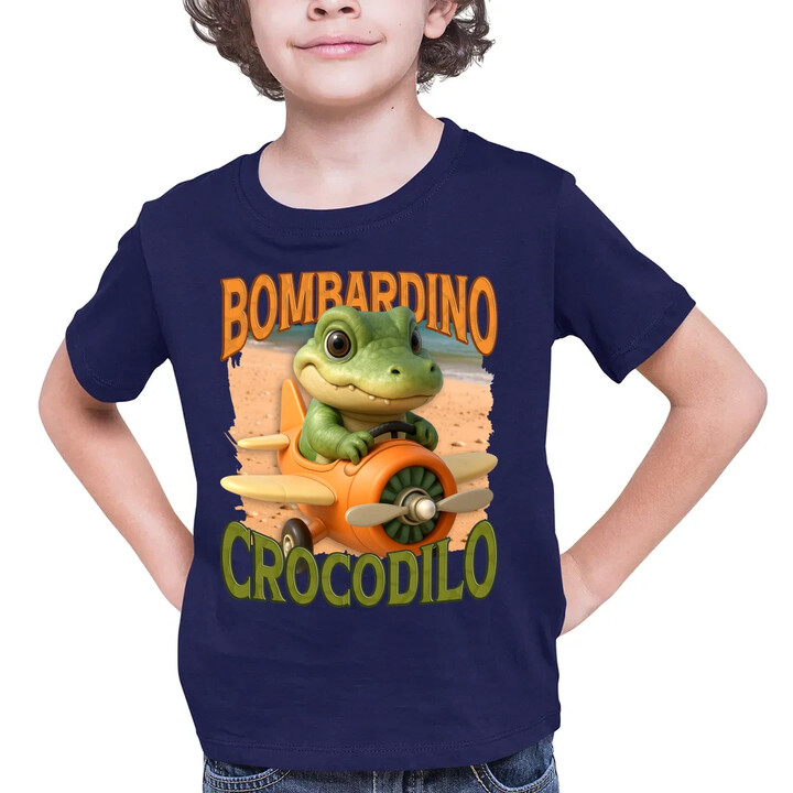 Baby Bombardino Crocodilo - Italian Brainrot - krokodýl bombardér - dětské tričko s potiskem
