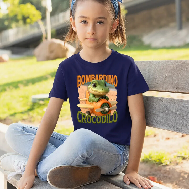 Baby Bombardino Crocodilo - Italian Brainrot - krokodýl bombardér - dětské tričko s potiskem