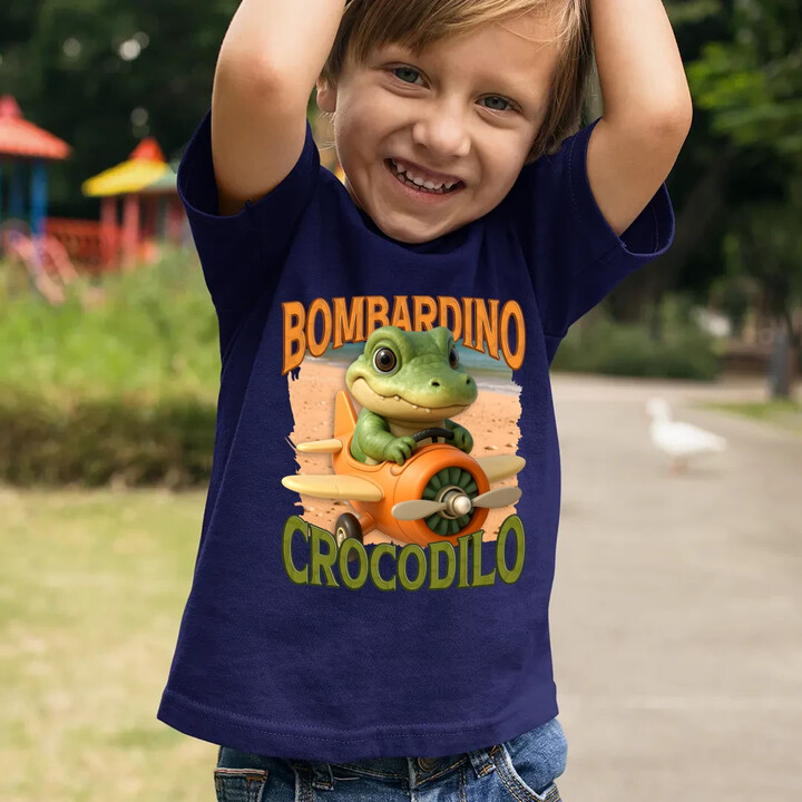 Baby Bombardino Crocodilo - Italian Brainrot - krokodýl bombardér - dětské tričko s potiskem