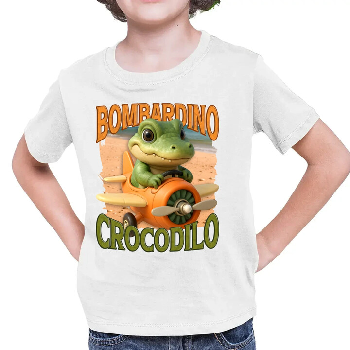 Baby Bombardino Crocodilo - Italian Brainrot - krokodýl bombardér - dětské tričko s potiskem