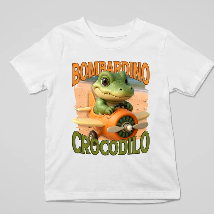 Baby Bombardino Crocodilo - Italian Brainrot - krokodýl bombardér - dětské tričko s potiskem