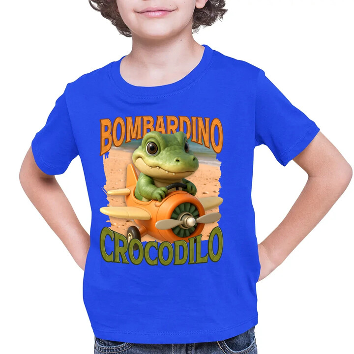 Baby Bombardino Crocodilo - Italian Brainrot - krokodýl bombardér - dětské tričko s potiskem