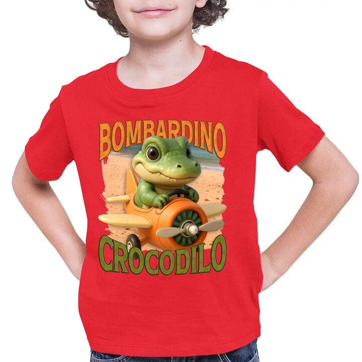 Baby Bombardino Crocodilo - Italian Brainrot - krokodýl bombardér - dětské tričko s potiskem