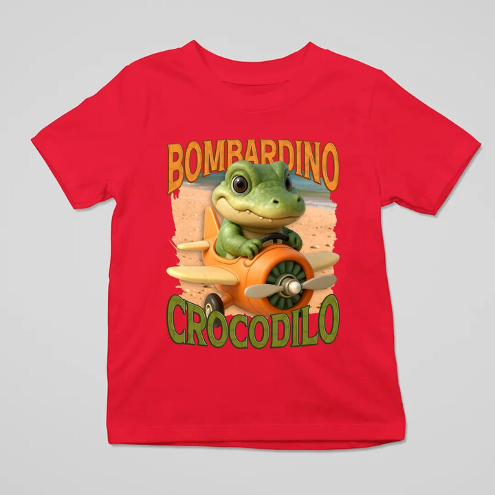 Baby Bombardino Crocodilo - Italian Brainrot - krokodýl bombardér - dětské tričko s potiskem