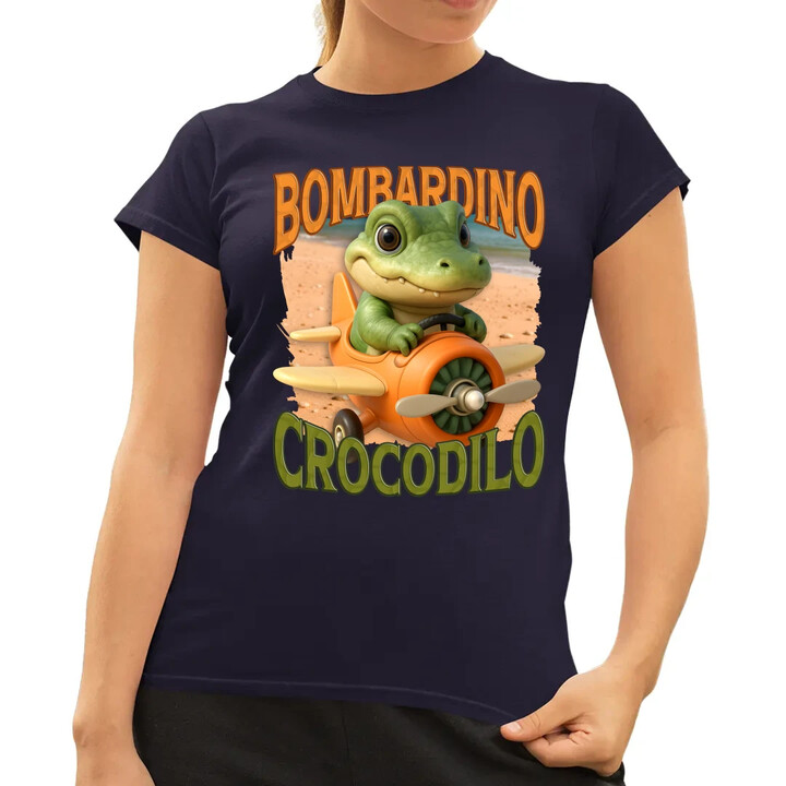 Baby Bombardino Crocodilo - Italian Brainrot - krokodýl bombardér  - dámské tričko s potiskem