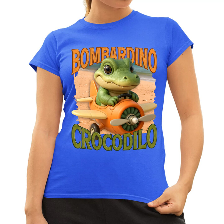 Baby Bombardino Crocodilo - Italian Brainrot - krokodýl bombardér  - dámské tričko s potiskem