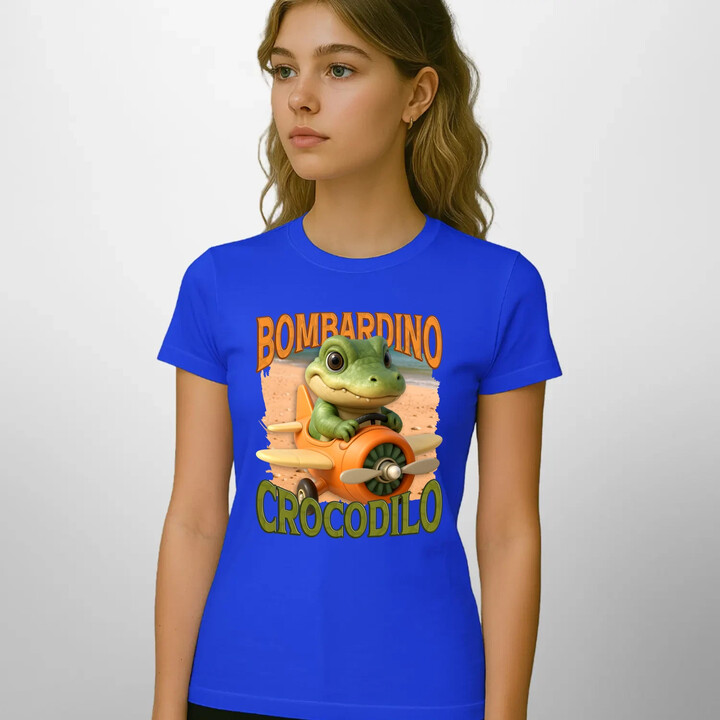 Baby Bombardino Crocodilo - Italian Brainrot - krokodýl bombardér  - dámské tričko s potiskem