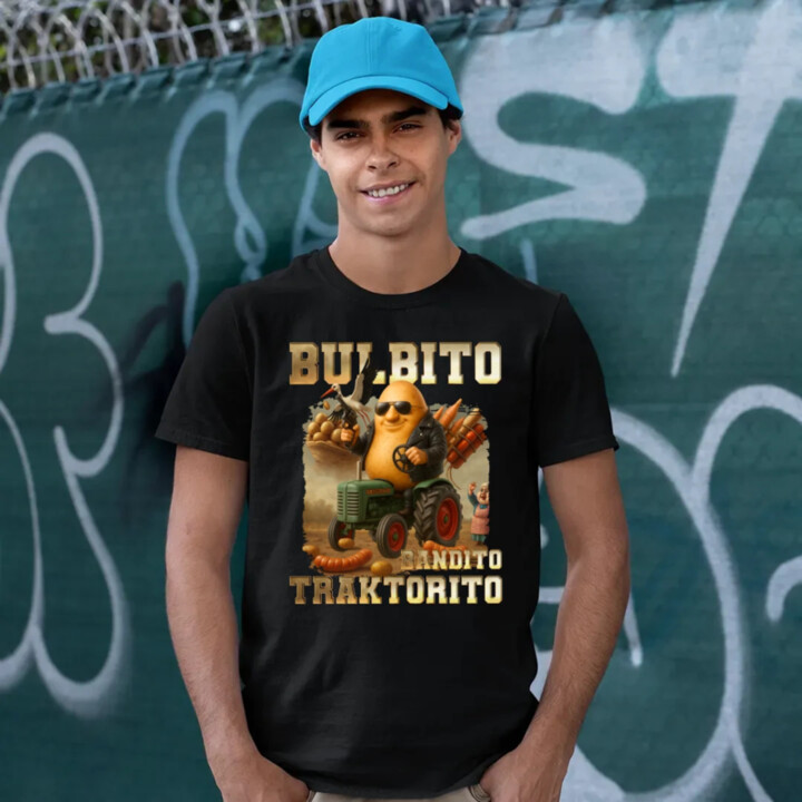 Bulbito bandito traktorito - brambor traktorista bandita - Italian Brainrot - pánské tričko s potiskem