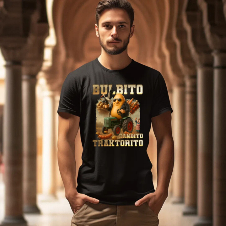 Bulbito bandito traktorito - brambor traktorista bandita - Italian Brainrot - pánské tričko s potiskem