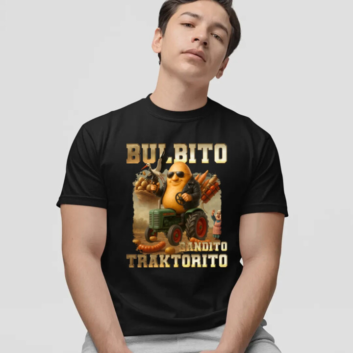 Bulbito bandito traktorito - brambor traktorista bandita - Italian Brainrot - pánské tričko s potiskem
