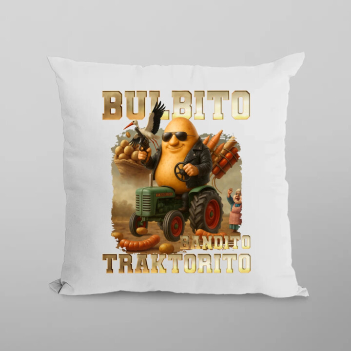Bulbito bandito traktorito - brambor traktorista bandita - Italian Brainrot - polštář s potiskem