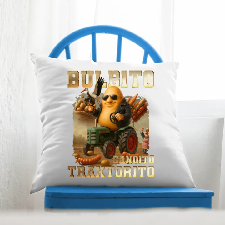 Bulbito bandito traktorito - brambor traktorista bandita - Italian Brainrot - polštář s potiskem
