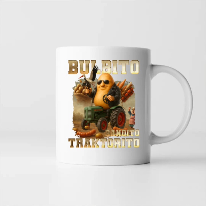 Bulbito bandito traktorito - brambor traktorista bandita - Italian Brainrot - hrnek s potiskem