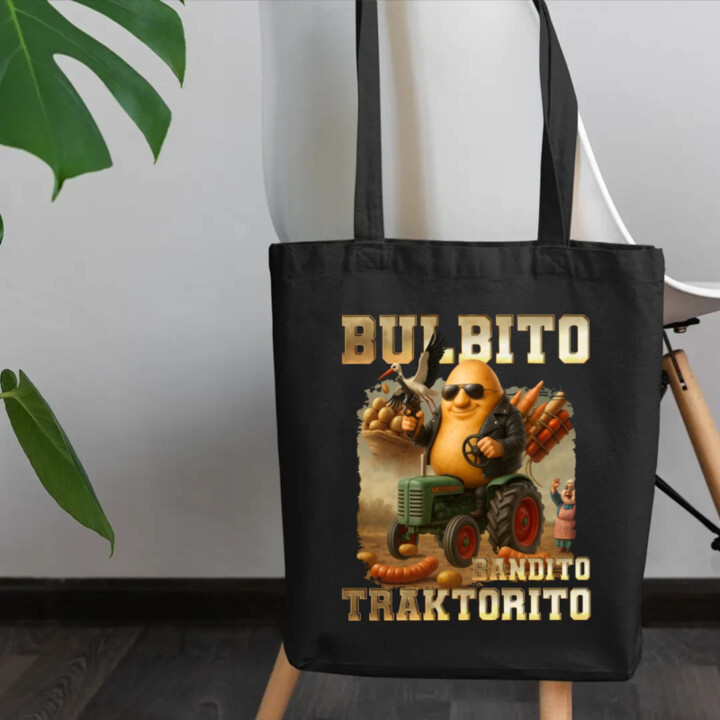 Bulbito bandito traktorito - brambor traktorista bandita - Italian Brainrot - taška s potiskem