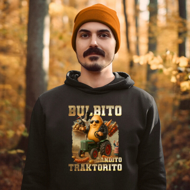 Bulbito bandito traktorito - brambor traktorista bandita - Italian Brainrot - pánská mikina s potiskem