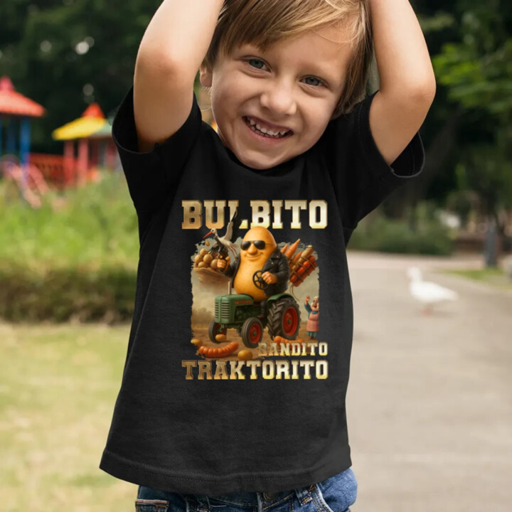 Bulbito bandito traktorito - brambor traktorista bandita - Italian Brainrot - dětské tričko s potiskem