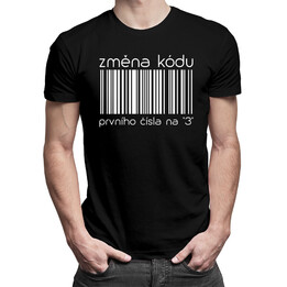 Změna kódu prvního čísla na "3" - pánské tričko s potiskem