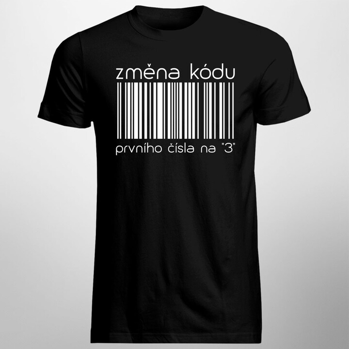Změna kódu prvního čísla na "3" - pánské tričko s potiskem