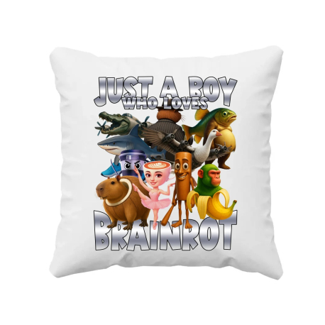 Just a boy who loves brainrot - polštář s potiskem
