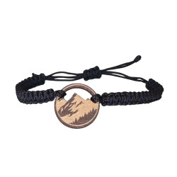 Horské vrcholy - dřevěný náramek s gravírováním