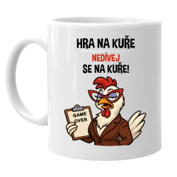 Hra na kuře – nedívej se na kuře! - hrnek s potiskem