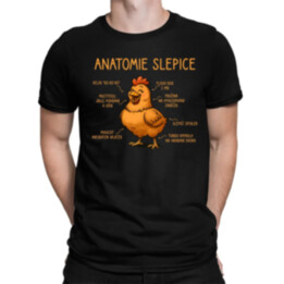 Anatomie slepice - pánské tričko s potiskem
