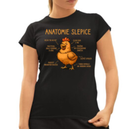 Anatomie slepice  - dámské tričko s potiskem