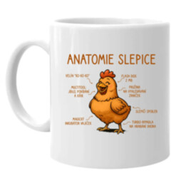 Anatomie slepice - hrnek s potiskem