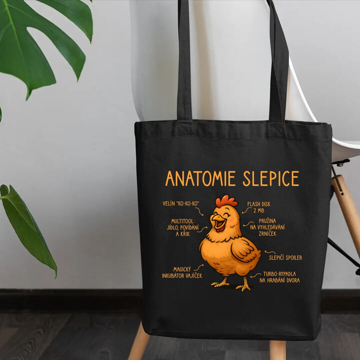 Anatomie slepice - taška s potiskem