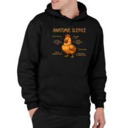 Anatomie slepice - pánská mikina s potiskem