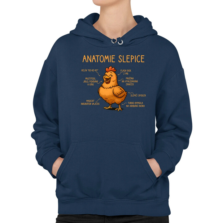 Anatomie slepice - dámská mikina s potiskem