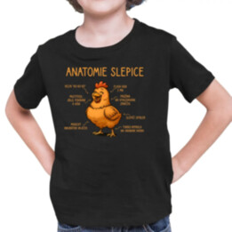 Anatomie slepice - dětské tričko s potiskem