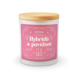 Svíčka s vůní hybridů a povídání - vonná svíčka s potiskem