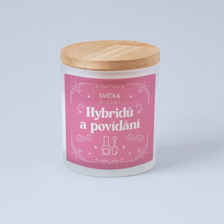 Svíčka s vůní hybridů a povídání - vonná svíčka s potiskem