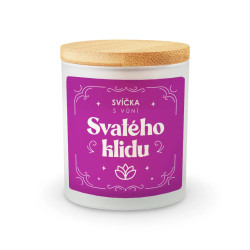 Svíčka s vůní svatého klidu - vonná svíčka s potiskem