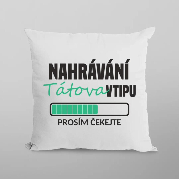 Nahrávání tátova vtipu - polštář s potiskem