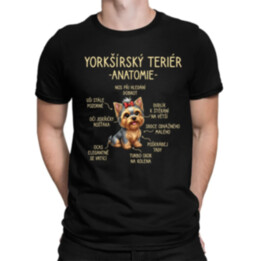 yorkšírský teriér – anatomie - pánské tričko s potiskem