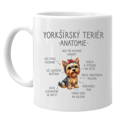 yorkšírský teriér – anatomie - hrnek s potiskem
