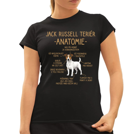 Jack Russell teriér – anatomie  - dámské tričko s potiskem