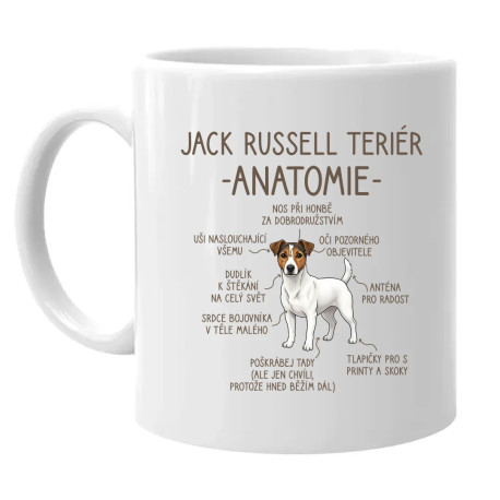 Jack Russell teriér – anatomie - hrnek s potiskem