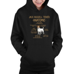 Jack Russell teriér – anatomie - dětská mikina s kapucí