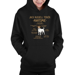 Jack Russell teriér – anatomie - dětská mikina s kapucí