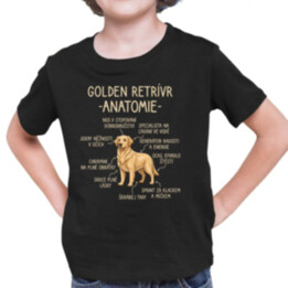 Golden retrívr – anatomie - dětské tričko s potiskem