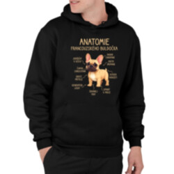 Anatomie francouzského buldočka - béžový - pánská mikina s potiskem