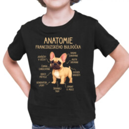 Anatomie francouzského buldočka - béžový - dětské tričko s potiskem